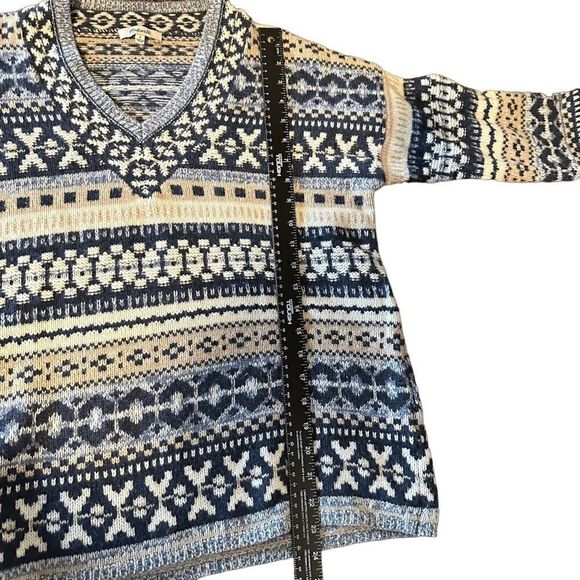 Madewell- Women’s Wool Blend Forrest Fair Isle V-Neck Sweater, Size Small - Picture 9 of 13